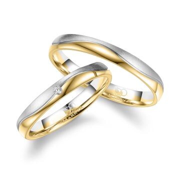 Eheringe Gelbgold Weißgold  modern Marrya GO-544